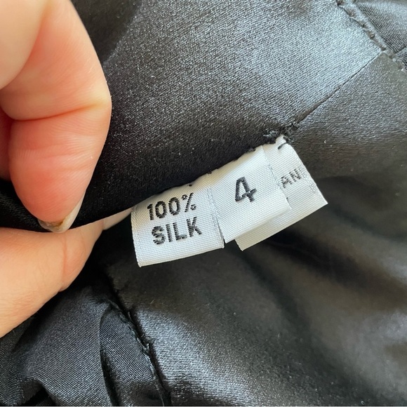 Frank Agostino m Silk Black Sleeveless Front Cut Out Fit Flare Cocktail Dress 4 - Picture 8 of 11